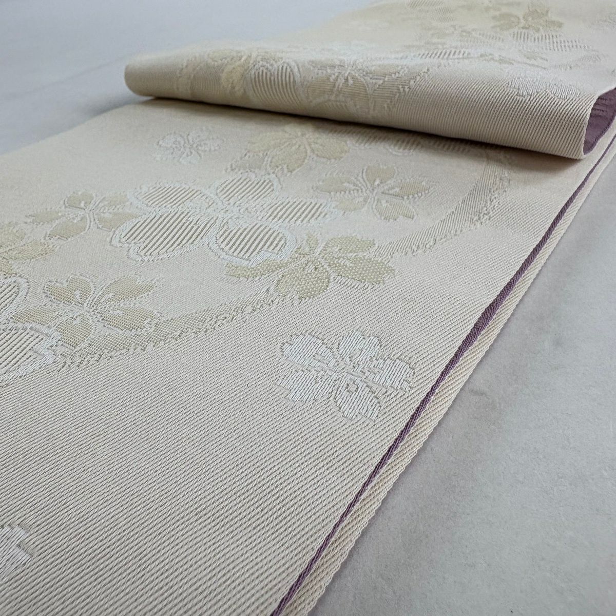 【美品】半幅帶 優品級 菊花 麻葉 紫 化纖