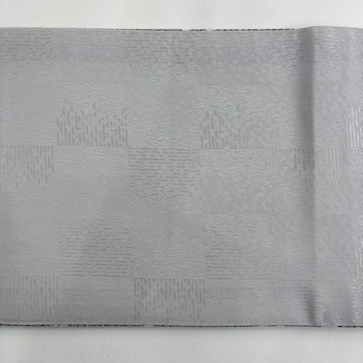 【美品】 袋帶 名品級 波 疋田紋 灰紫 全通 純蠶絲