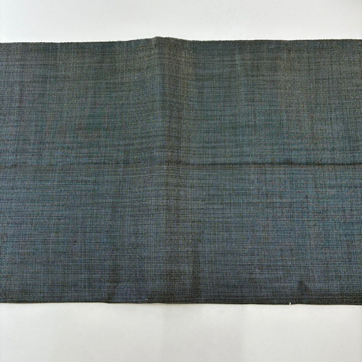 【美品】 袋帶 名品級 大和 幾何學 細條紋 金通 深藍 六通 純蠶絲