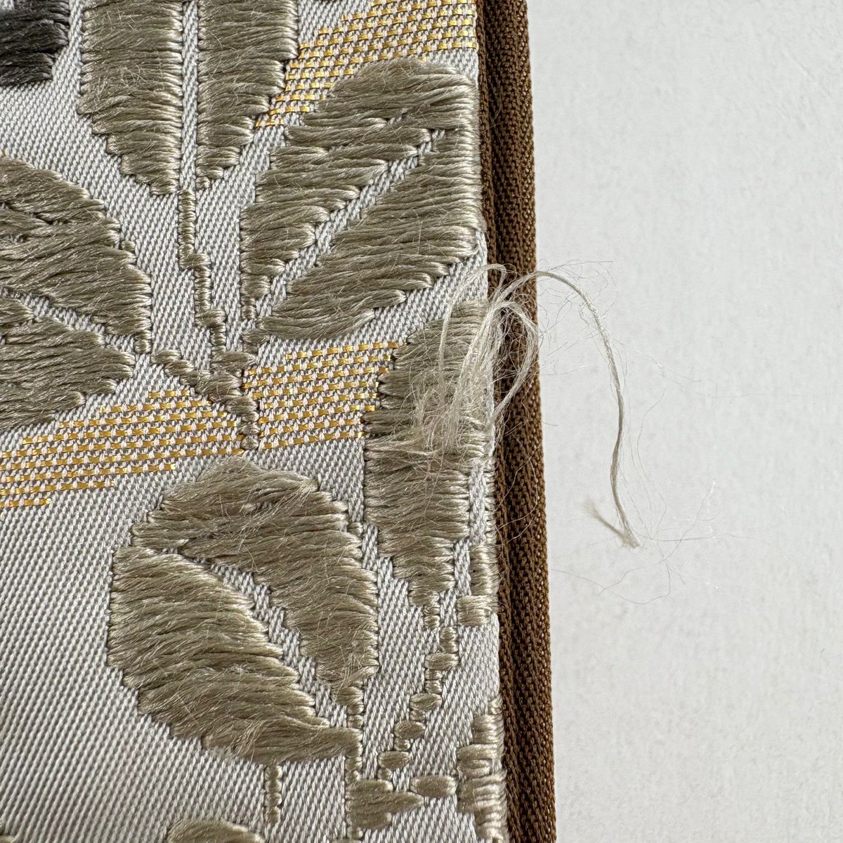袋帶 名品級 菊花 笠松樹 金絲 唐織 灰茶 六通 純蠶絲