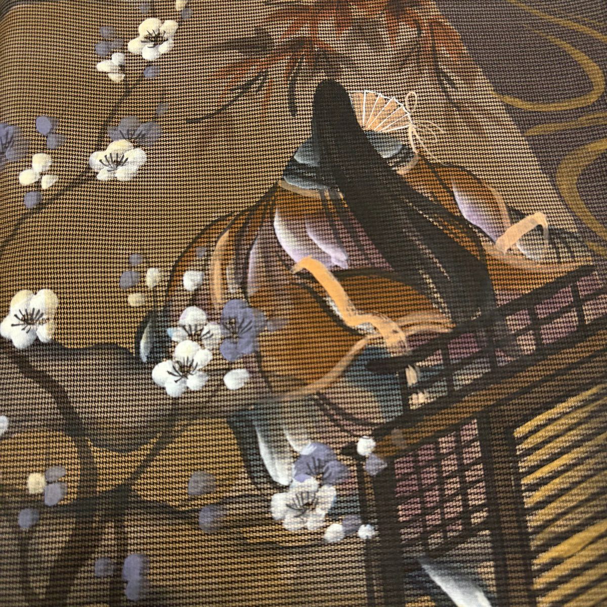 【美品】 付下 身長155.5cm 袖長64cm M 雙層 大島紬織地 證書齊全 姫 流水 焦茶 純蠶絲 名品級