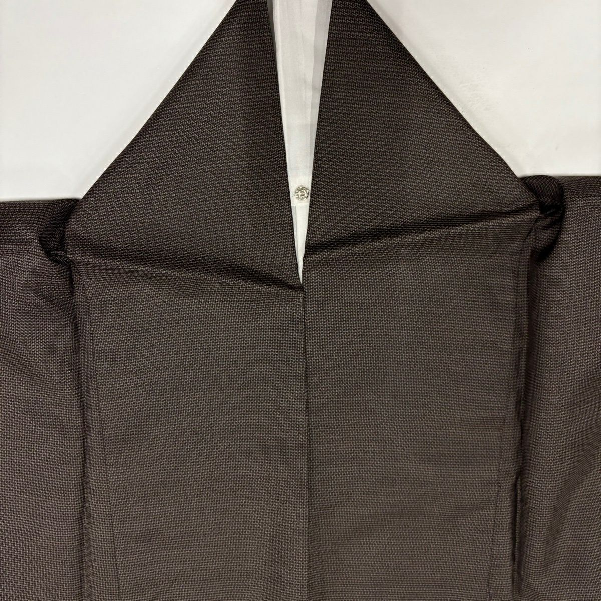 【美品】 付下 身長155.5cm 袖長64cm M 雙層 大島紬織地 證書齊全 姫 流水 焦茶 純蠶絲 名品級