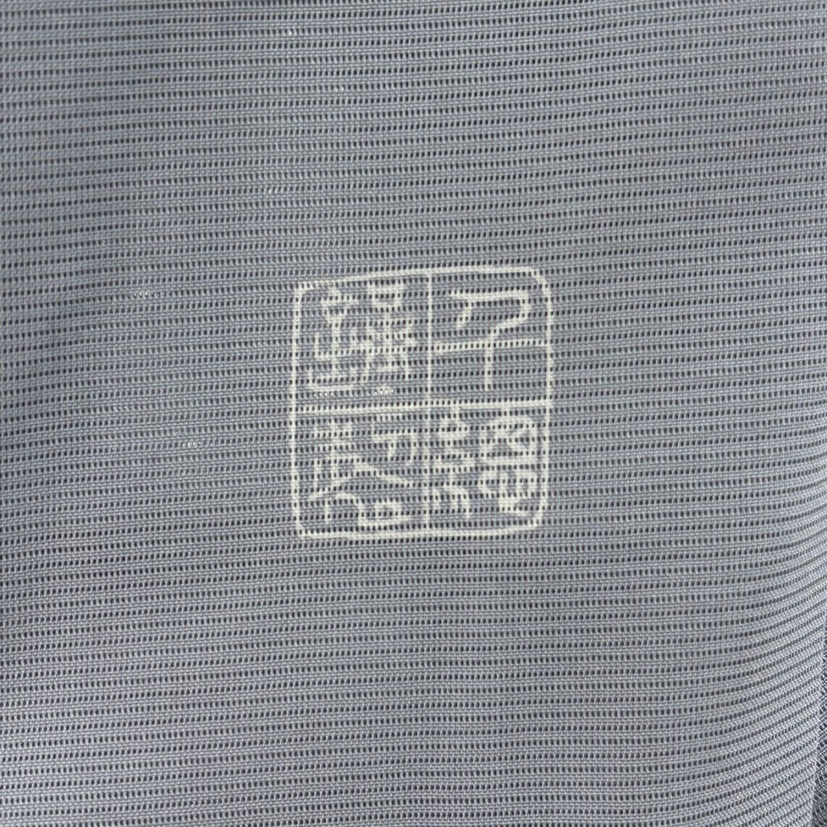 訪問服 身長161.5cm 袖長64.5cm M 薄物 千總 絽 落款あり 波 金金箔 青灰 純蠶絲 逸品級
