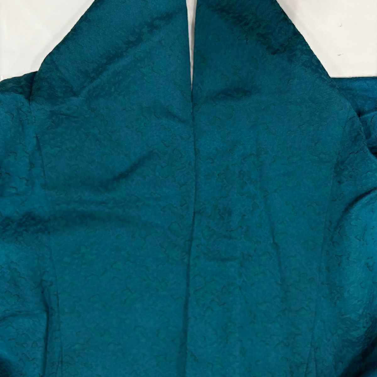 振袖禮服 身長155.5cm 袖長63.5cm S 雙層 大和 地紋 縱向漸變 綠 純蠶絲 名品級