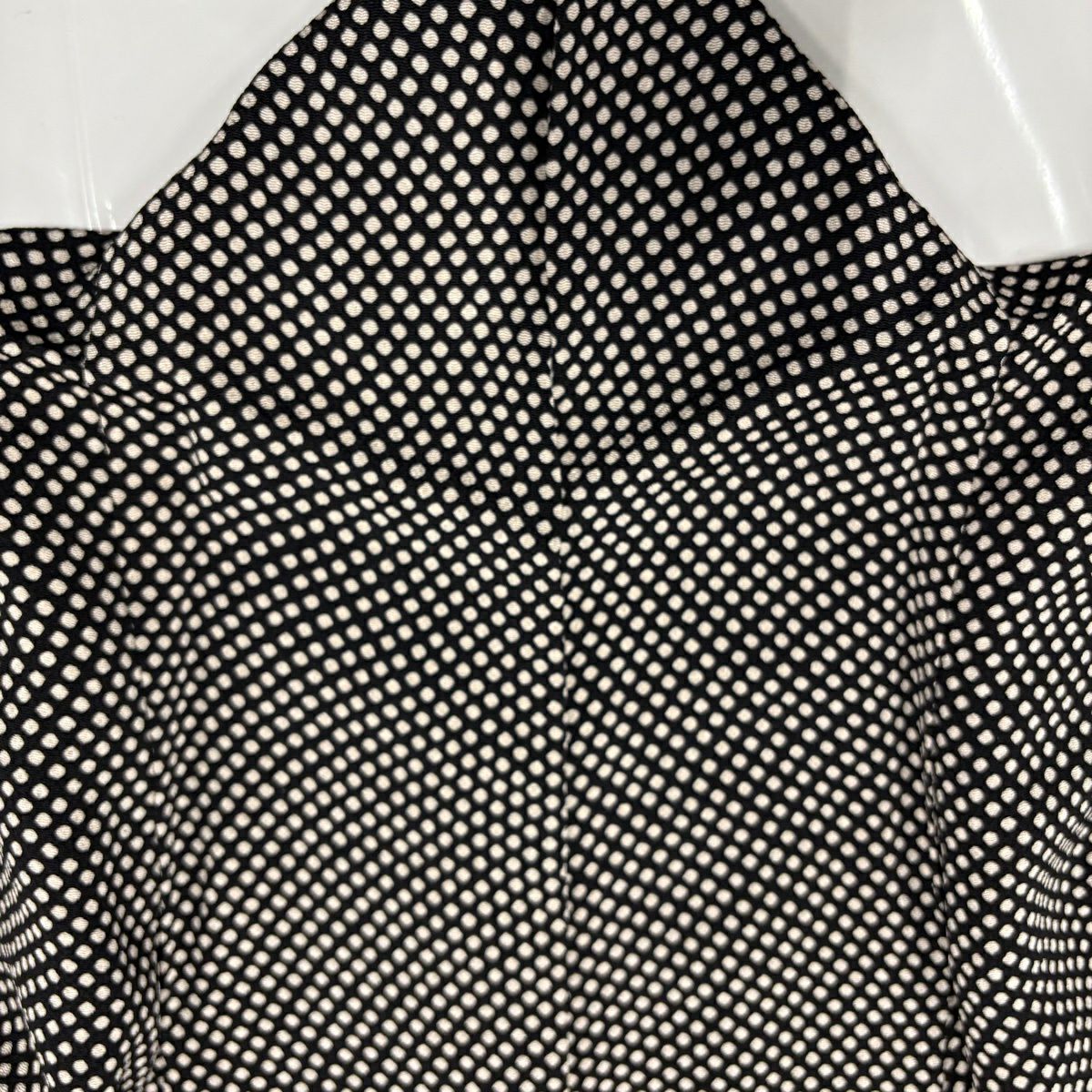 【美品】 小紋 身長157cm 袖長62.5cm S 雙層 點點 絞織 黑 純蠶絲 名品級