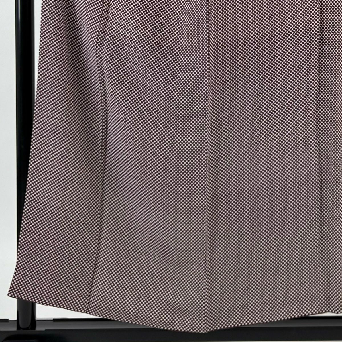【美品】 小紋 身長153.5cm 袖長62cm S 雙層 落款あり 點點 絞織 小豆色 純蠶絲 名品級
