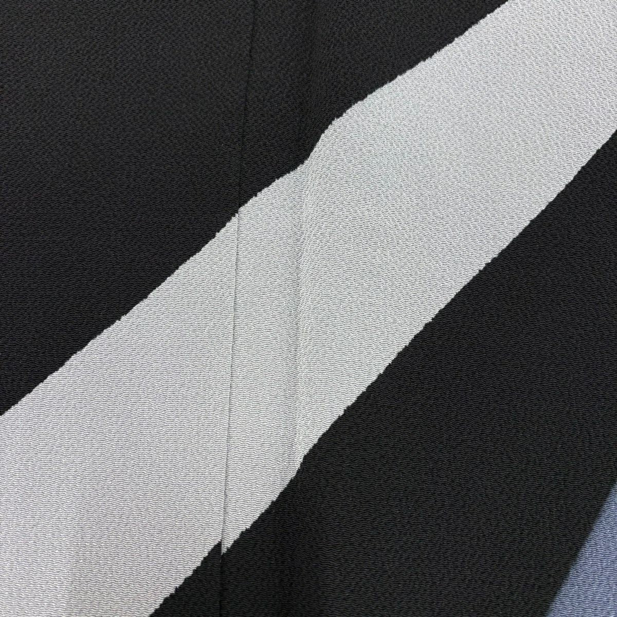 【美品】訪問服 身長160cm 袖長66cm M 雙層 斜紋 絞織 黑 純蠶絲 優品級