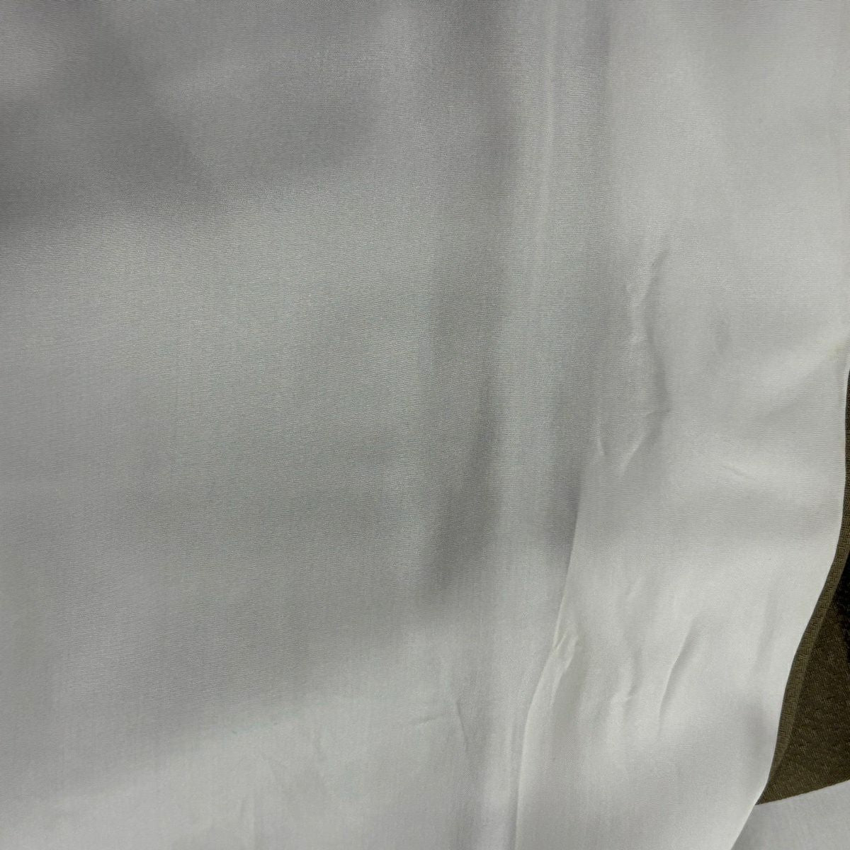 付下 身長152.5cm 袖長62.5cm S 雙層 斉藤三才 落款あり 鳥 地紋 刺繡 漸層 茶綠 純蠶絲 名品級