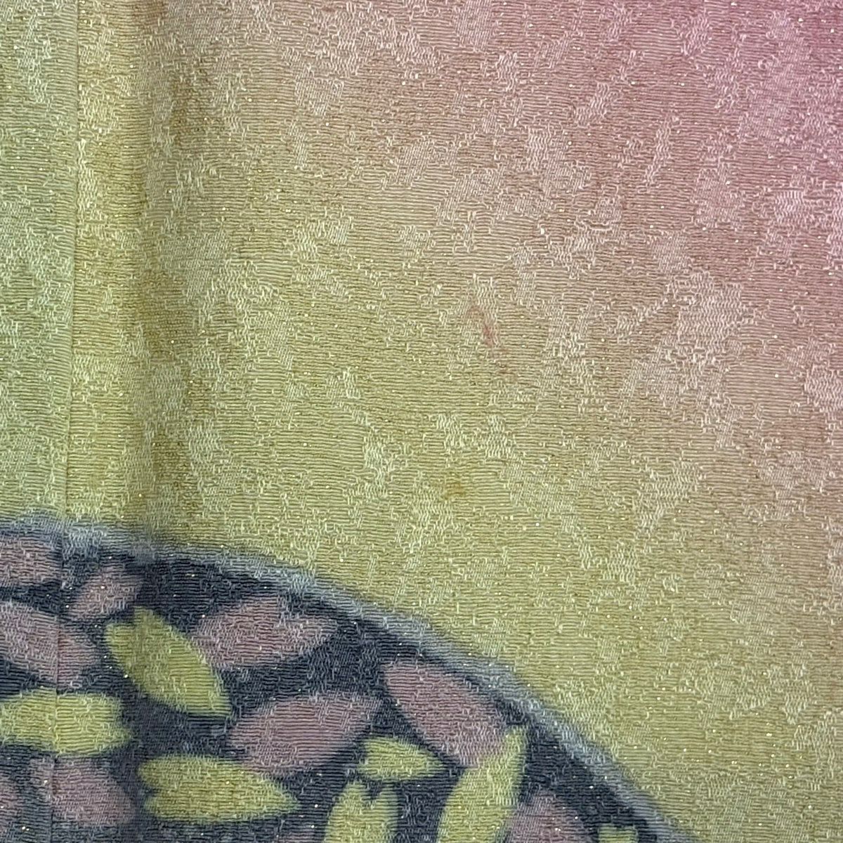訪問服 身長155.5cm 袖長62.5cm S 雙層 鈴乃屋 樱 樱花瓣 金通 金絲 粉色 純蠶絲 名品級