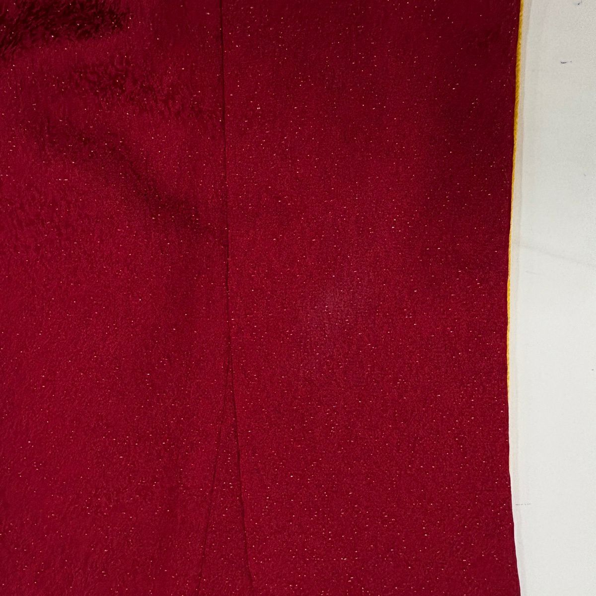 【美品】振袖禮服 身長159cm 袖長65.5cm M 雙層 櫻花 流水 絞染 銀通し 紅 純蠶絲 名品級