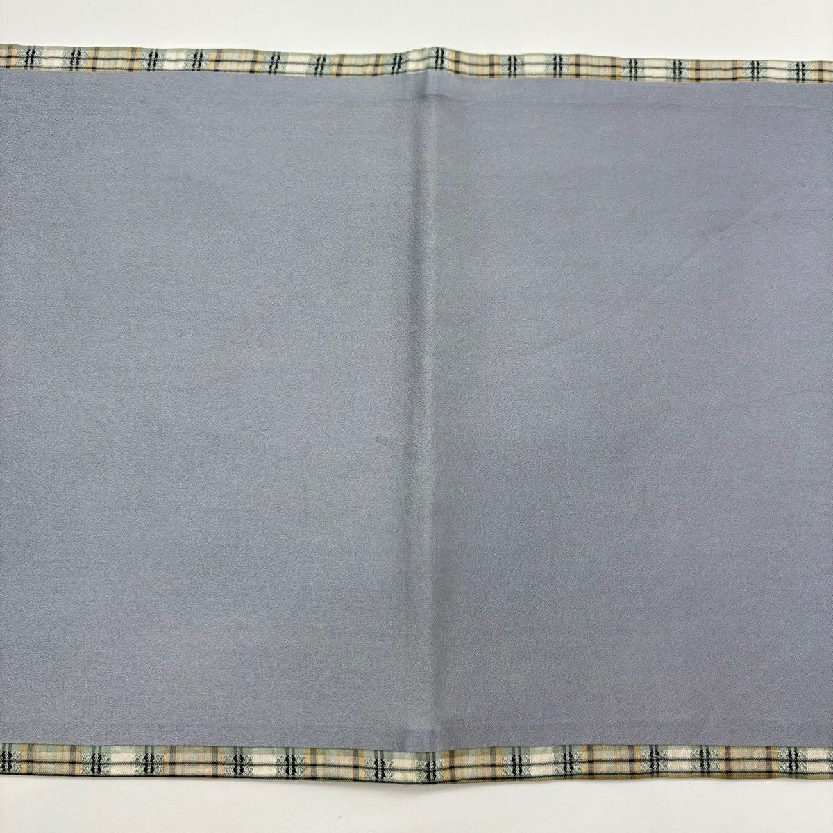 【美品】 開口名古屋帶 名品級 格子 薄綠 純蠶絲