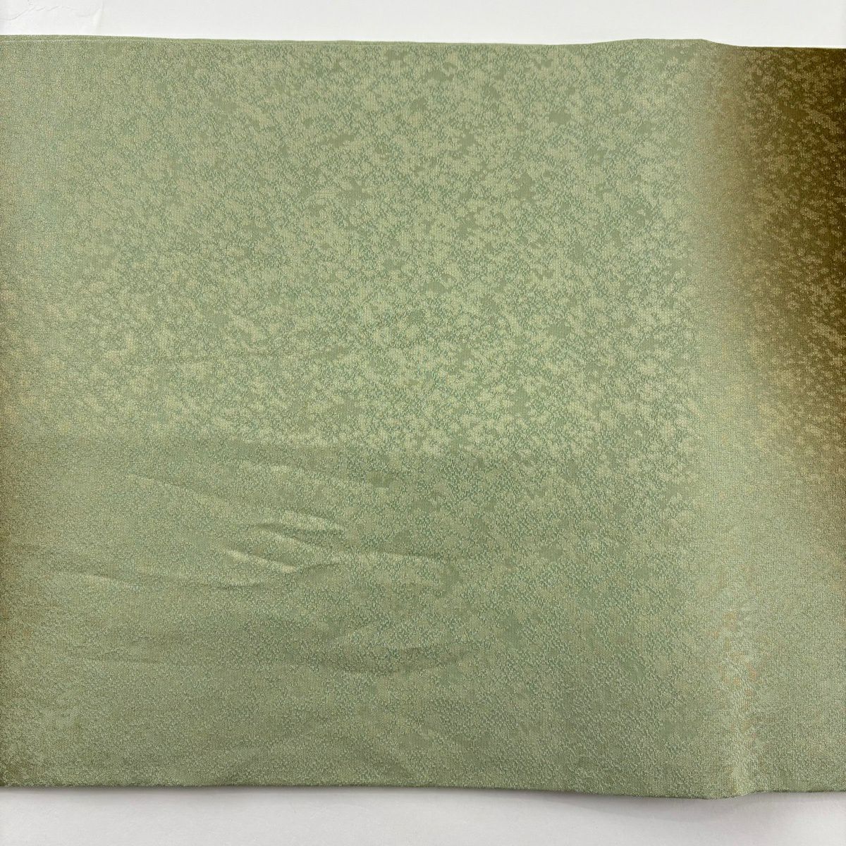 【美品】袋帶 名品級 落款あり 南雲恵 辻花染 漸層 金絲 絞染 淺綠 純蠶絲
