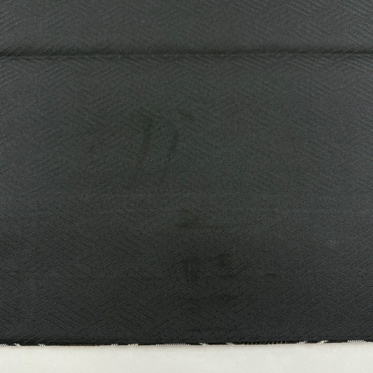 【美品】 袋帶 名品級 露 幾何學 墨 深藍 六通 純蠶絲