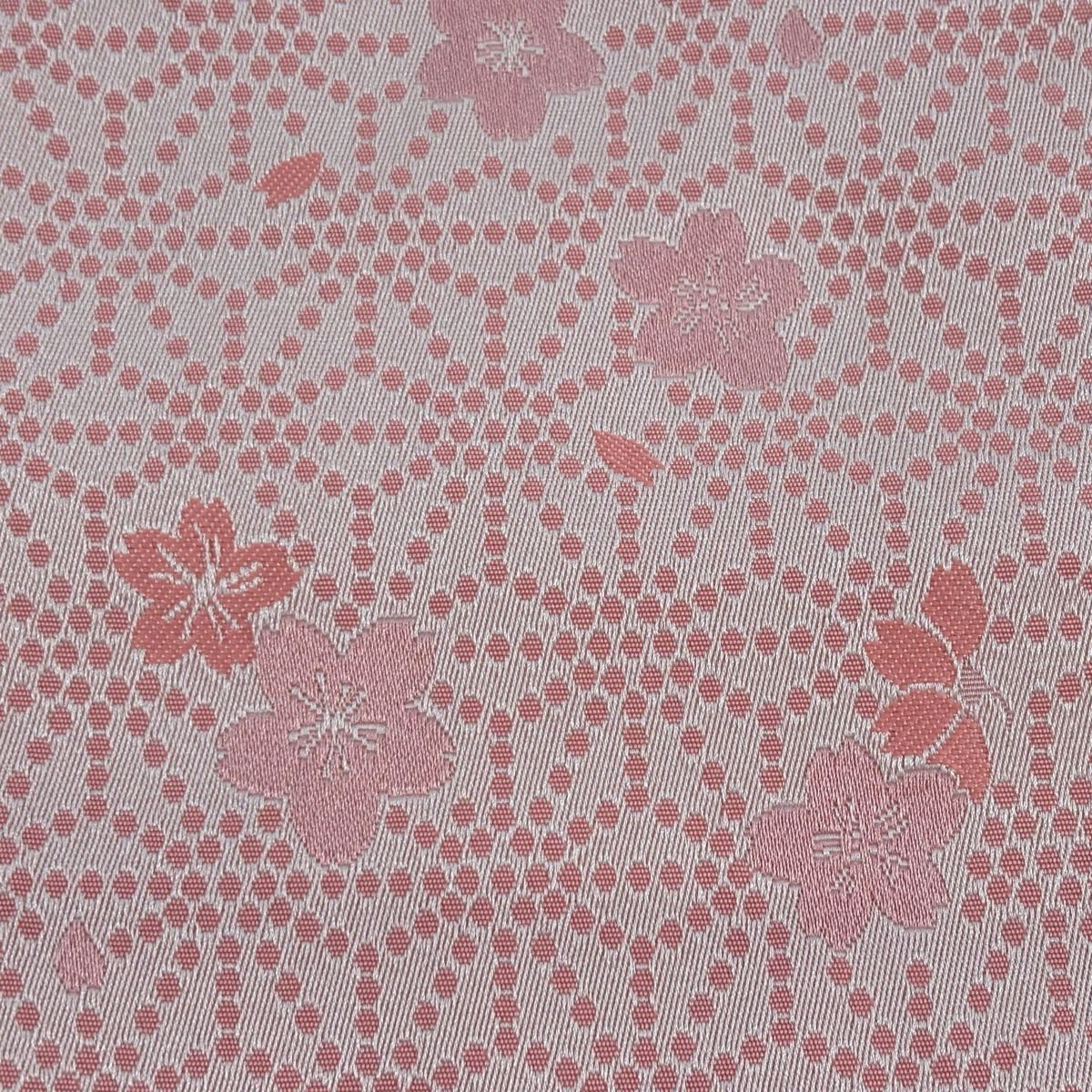 【美品】半幅帶 優品級櫻花麻葉 薄粉紅 化纖