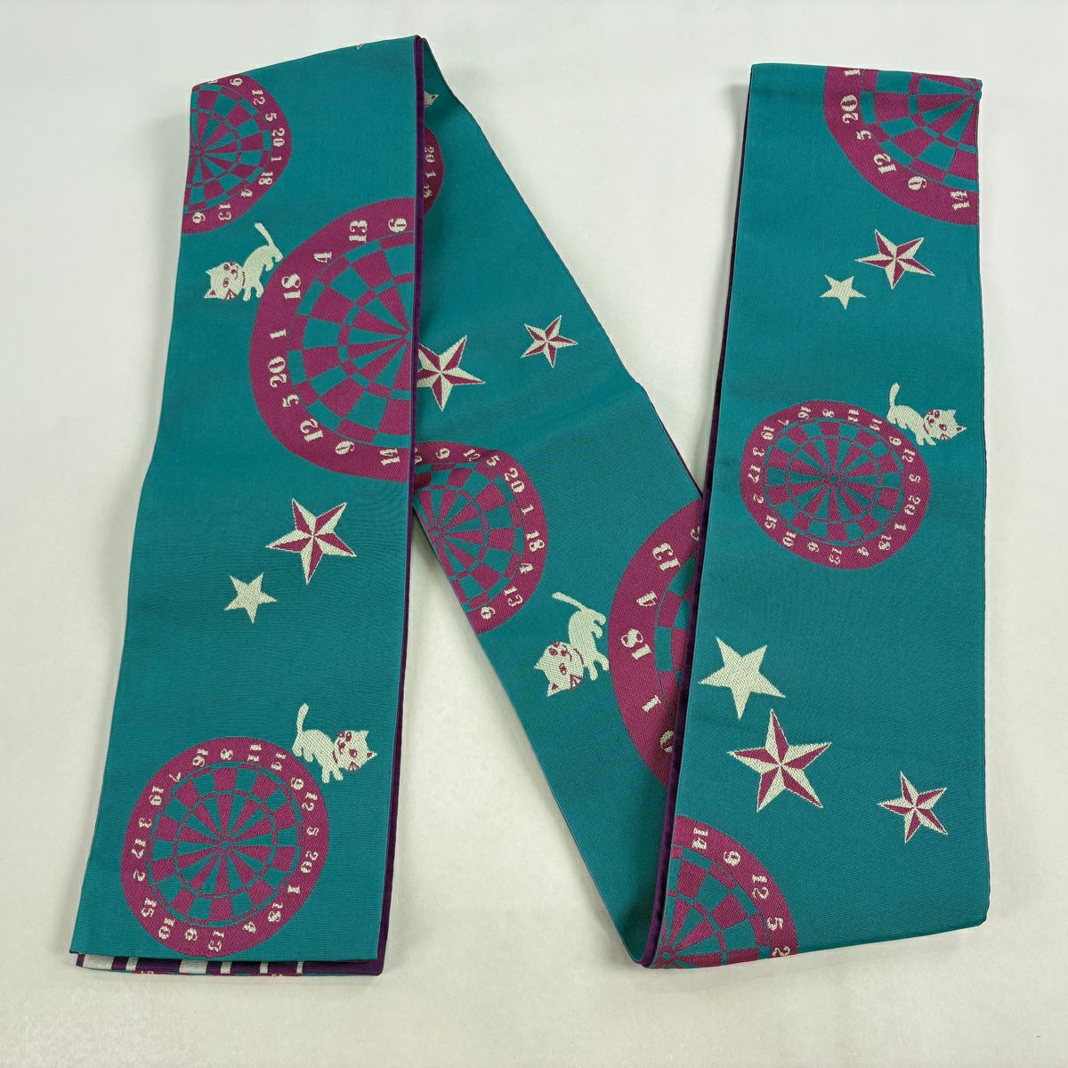 【美品】半幅帶 優品級 貓 鳥嘴 青綠 化纖