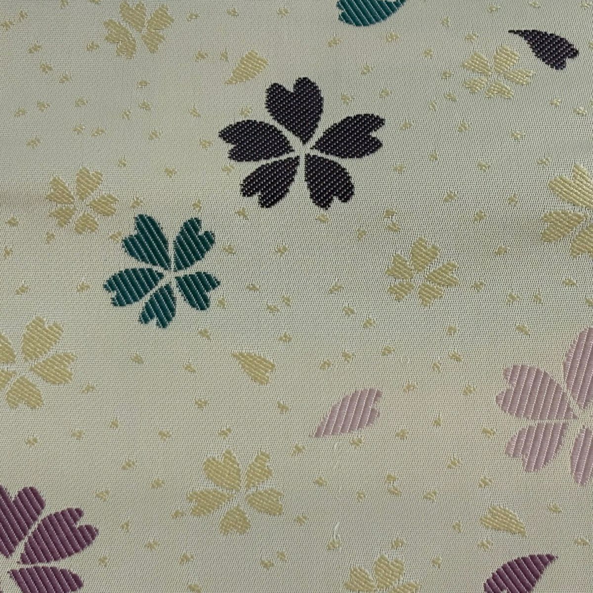 【美品】半幅帶 優品級 想屋 櫻花花瓣 米色 化纖