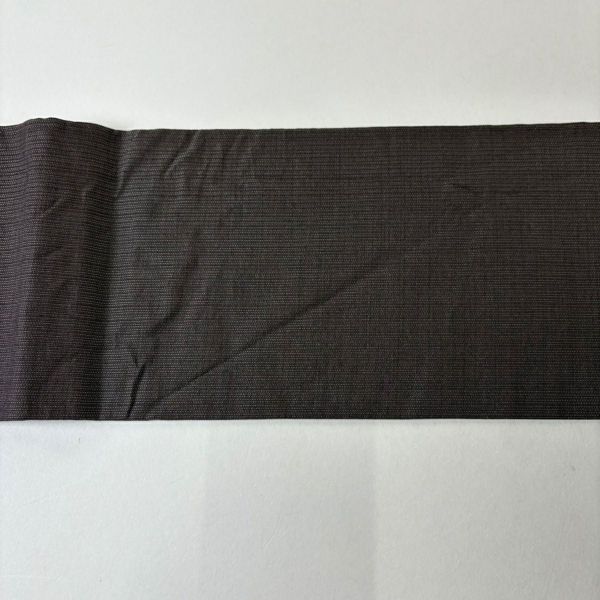 【美品】 名古屋帶 名品級 紬織織 葉柄 茶紫 純蠶絲