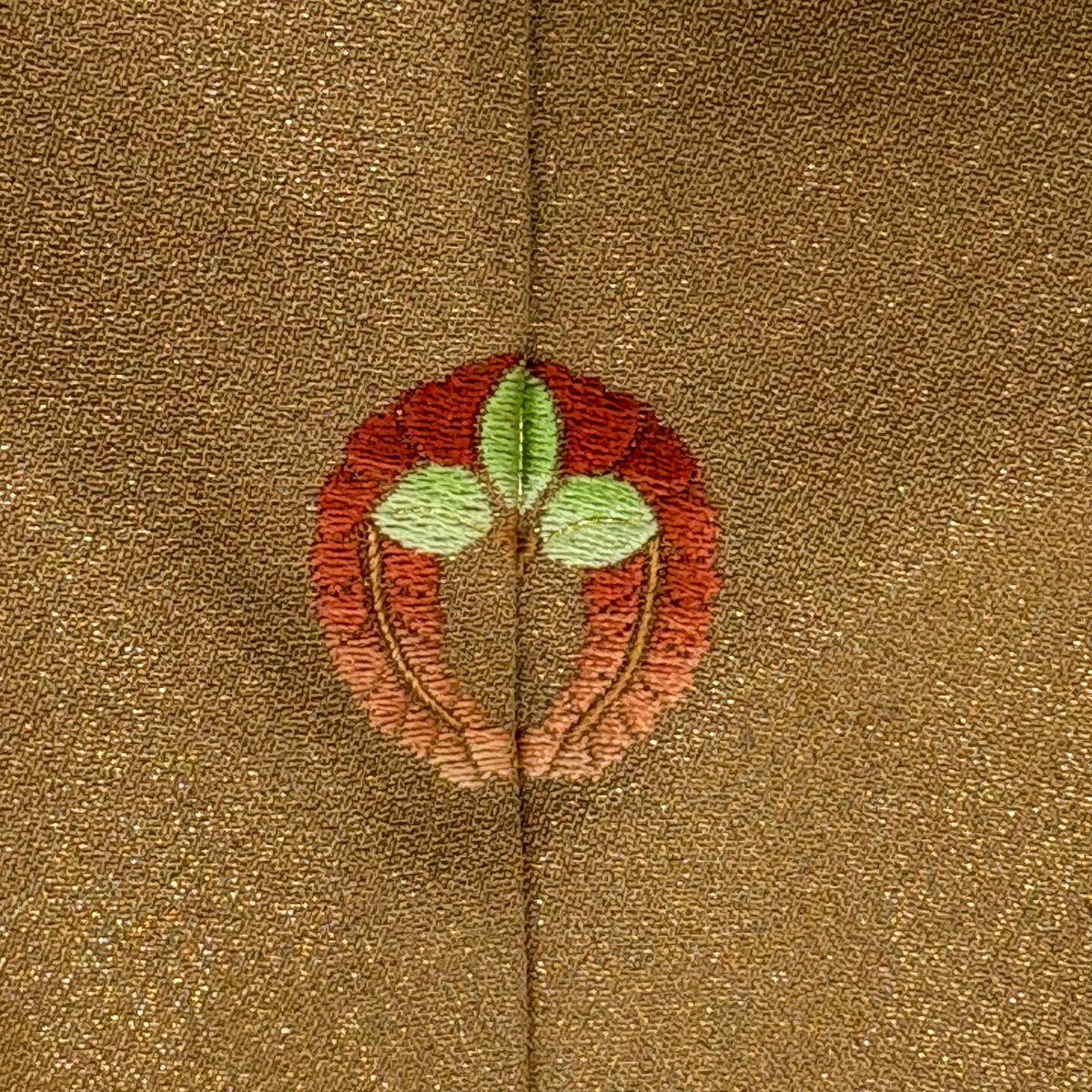 【美品】訪問服 身長170cm 袖長67.5cm L 雙層 辻花染 松樹川菱 金通し 漸層 薄茶 純蠶絲 名品級 一つ紋