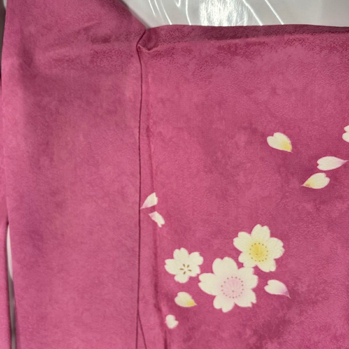 振袖禮服 身長166.5cm 袖長67cm M 雙層櫻花花瓣金銀彩暈染粉紅純蠶絲名品級
