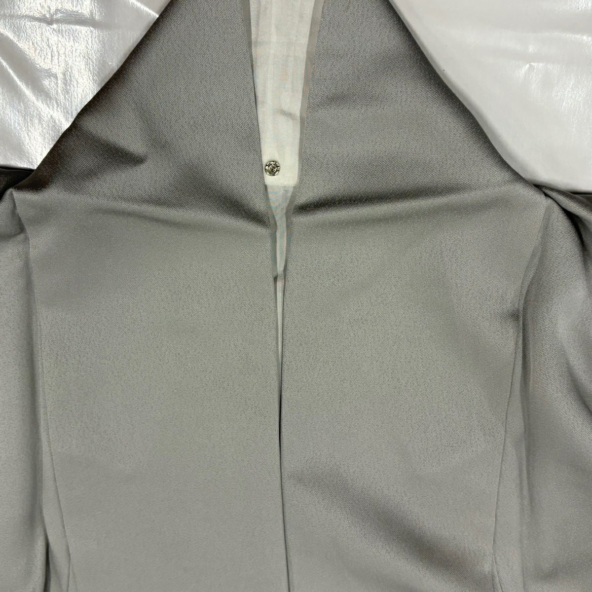 灰色留袖禮服 身長160cm 袖長64.5cm M 雙層 和田光正 落款あり 建物 松樹竹子梅花 金銀彩 純蠶絲 名品級 一つ紋
