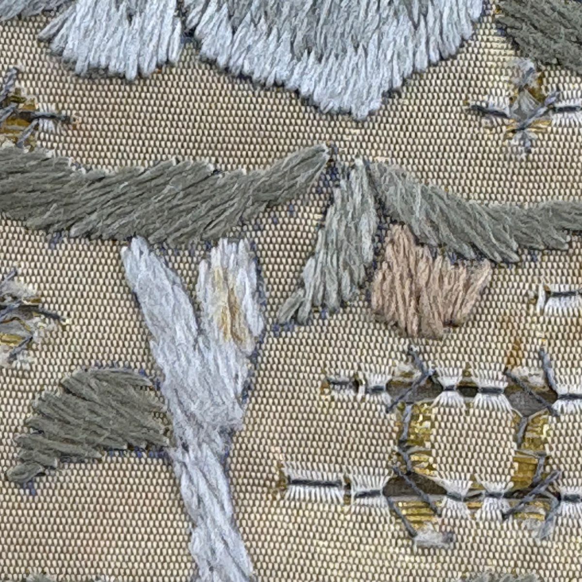 袋帶 逸品級 華紋 草花紋刺繡 金銀彩 金色 六通 純蠶絲