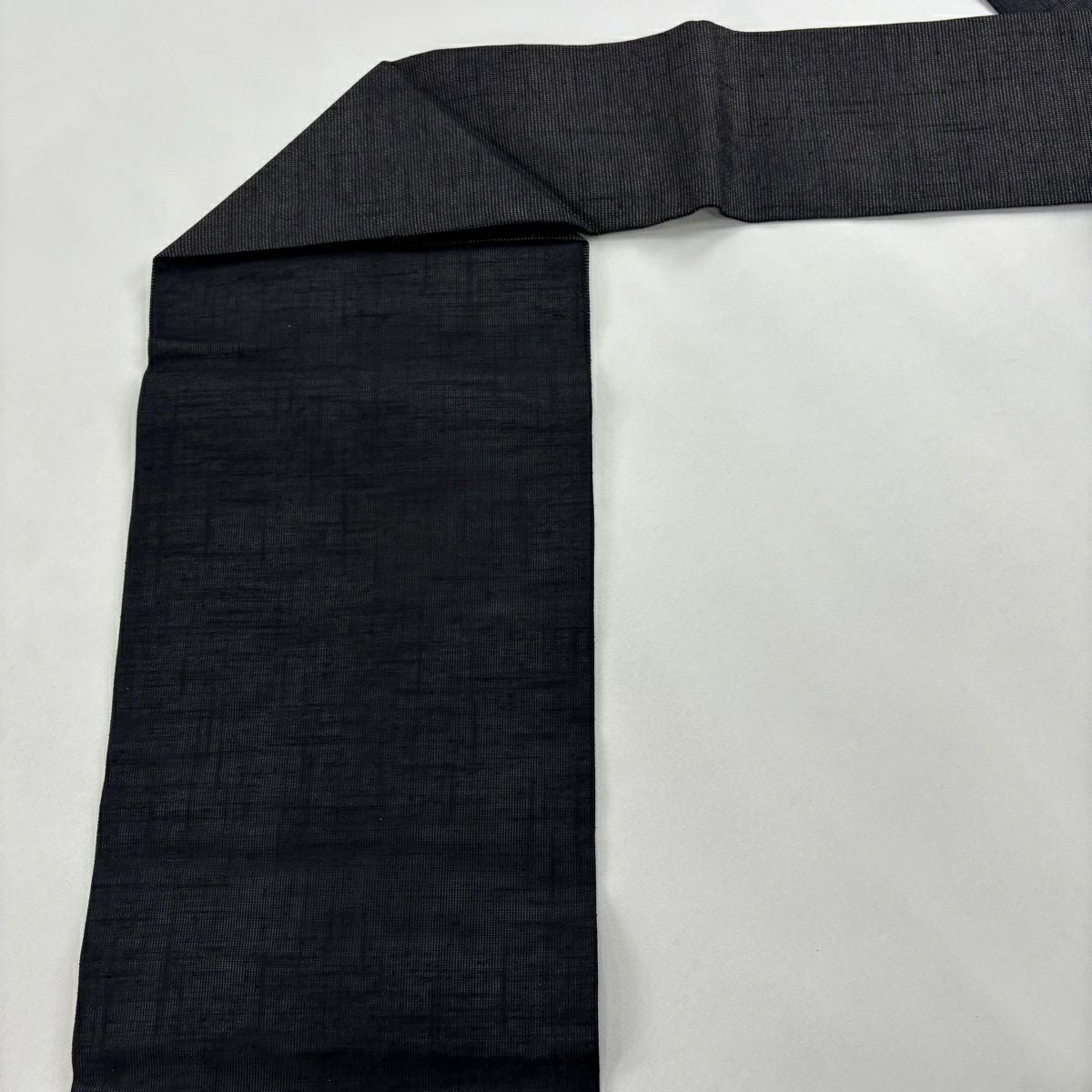 【美品】名古屋帶 逸品級 夏帶 貓圖案 條紋 刺繡 金彩裝飾 黑灰 純蠶絲