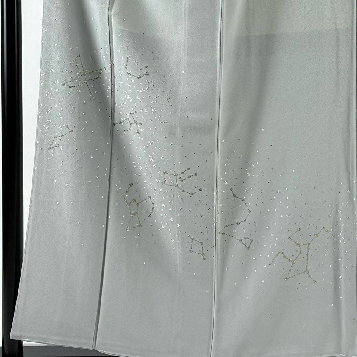 訪問服 身長158cm 袖長63.5cm S 雙層 大和 星座 金銀彩 金金箔 灰綠 純蠶絲 逸品級