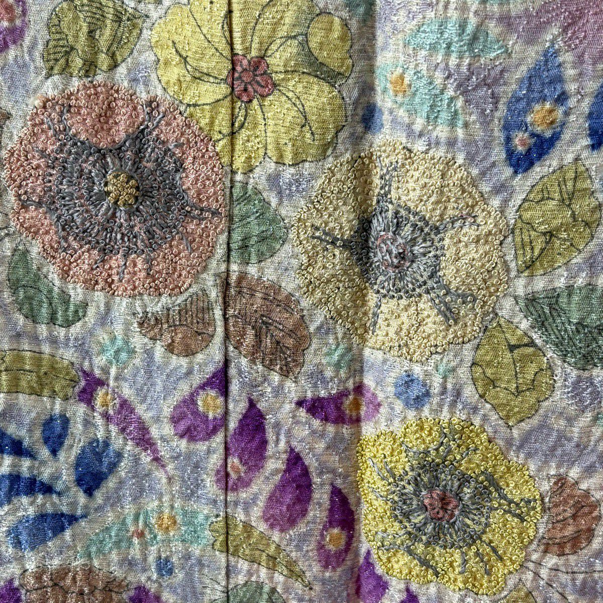 振袖禮服 身長161.5cm 袖長64cm M 雙層 丹下雄介 大和 落款あり 辻花染 刺繡 銀通し 粉紅 純蠶絲 逸品級