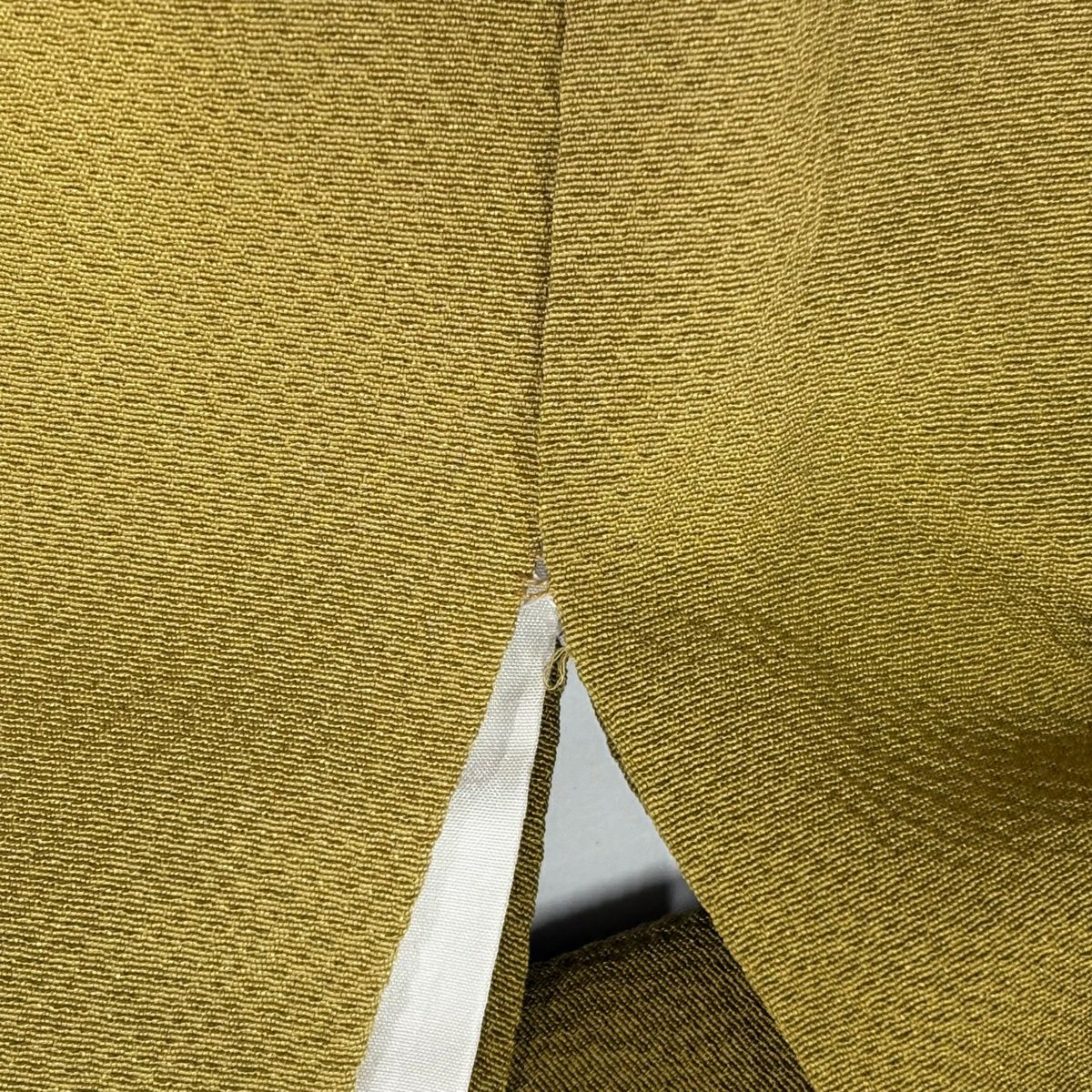 振袖禮服 身長169.5cm 袖長67cm M 雙層 貝合 松樹竹子梅花 刺繡 金彩裝飾 鶯 純蠶絲 名品級