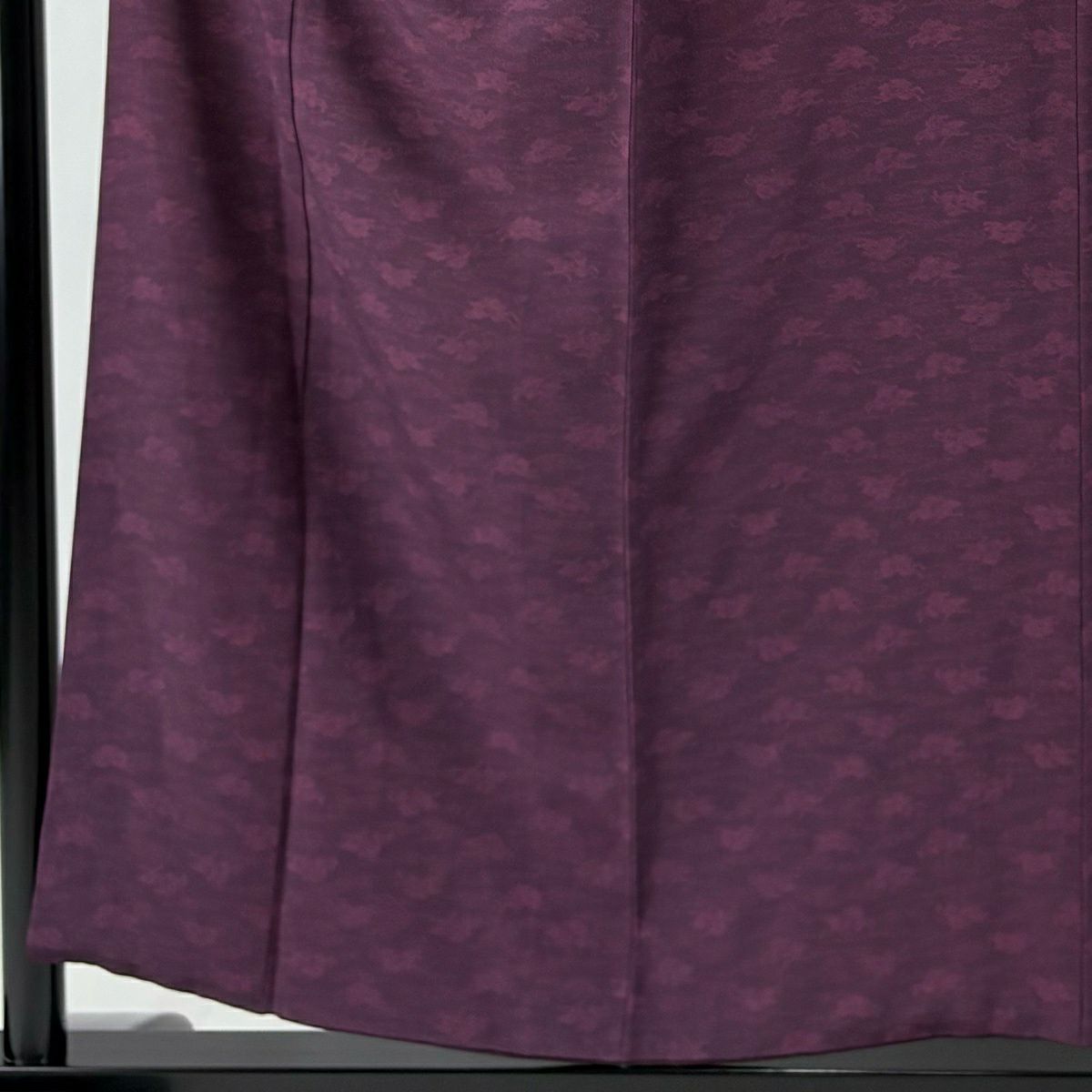 【美品】 江戶小紋 身長154cm 袖長64.5cm M 雙層 人間國寶 中村勇二郎 落款あり 動物 濃紫 純蠶絲 名品級
