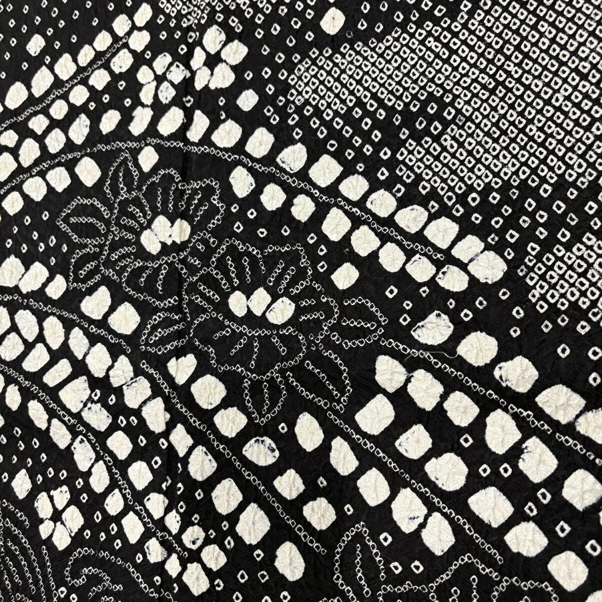 【美品】訪問服 身長155cm 袖長63.5cm S 雙層 波頭 椿 總絞染 黑灰 純蠶絲 名品級