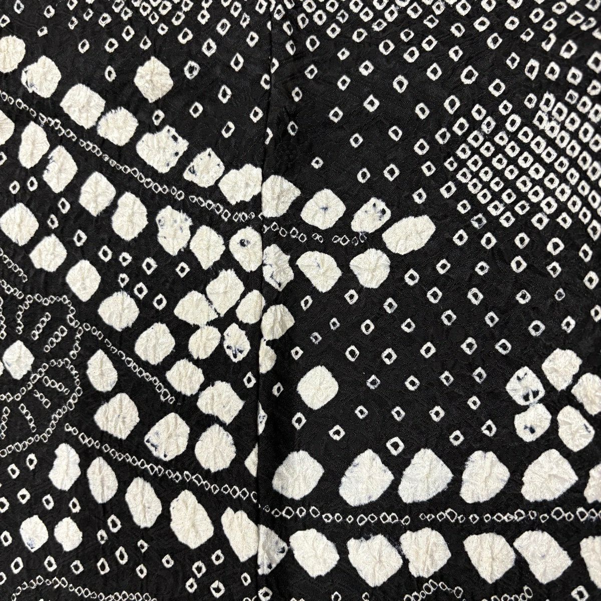 【美品】訪問服 身長155cm 袖長63.5cm S 雙層 波頭 椿 總絞染 黑灰 純蠶絲 名品級