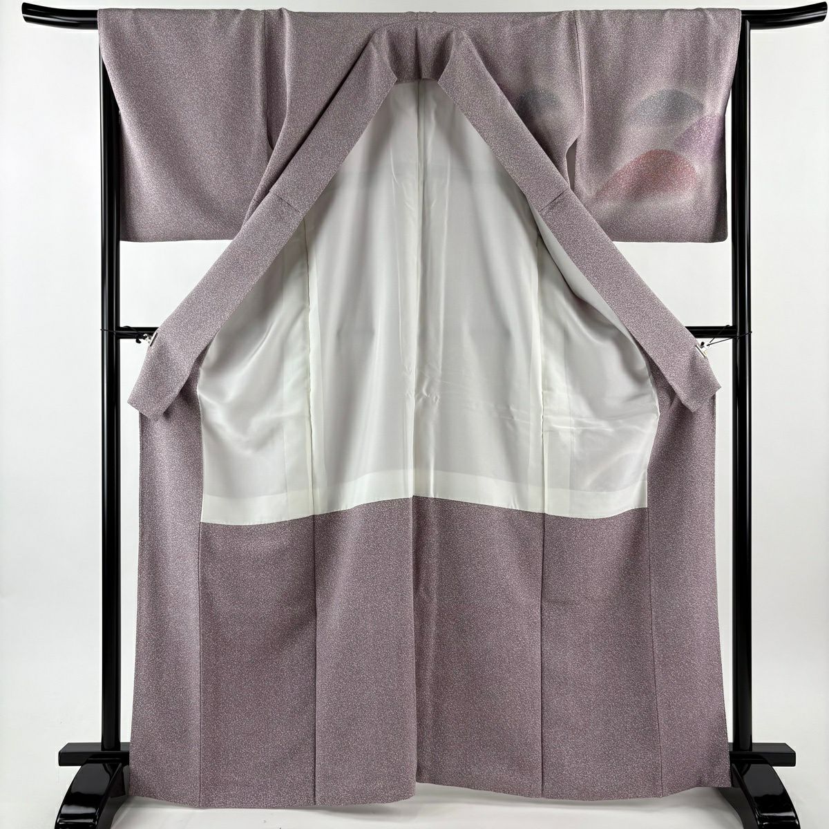 【美品】訪問服 身長167cm 袖長66.5cm M 雙層 山並 金銀彩 漸層 紫 純蠶絲 優品級