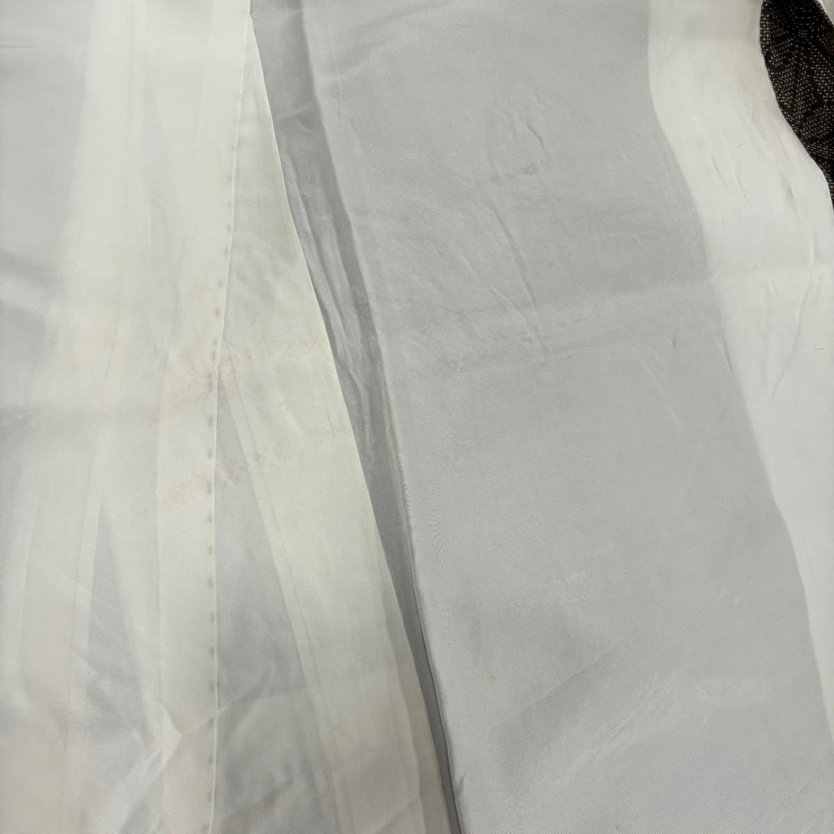 大島紬織 身長154cm 袖長63.5cm S 雙層 純泥染 證書在側 麻葉 茶 正蠶絲 優品級