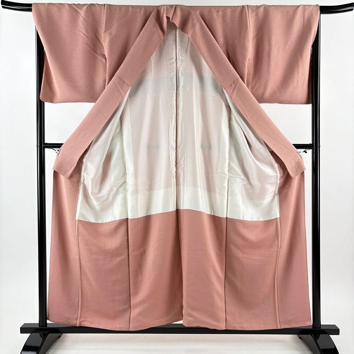 【美品】 付下 身長156.5cm 袖長67.5cm L 雙層 華紋 逆雲取刺繡 粉紅 純蠶絲 秀品級 一個紋
