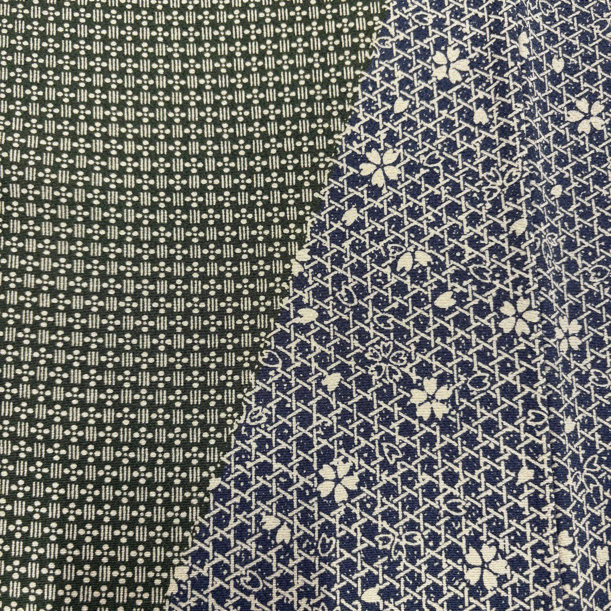 【美品】訪問服 身長159.5cm 袖長64cm M 雙層 落款あり 寄せ柄 櫻花 茶綠 純蠶絲 秀品級