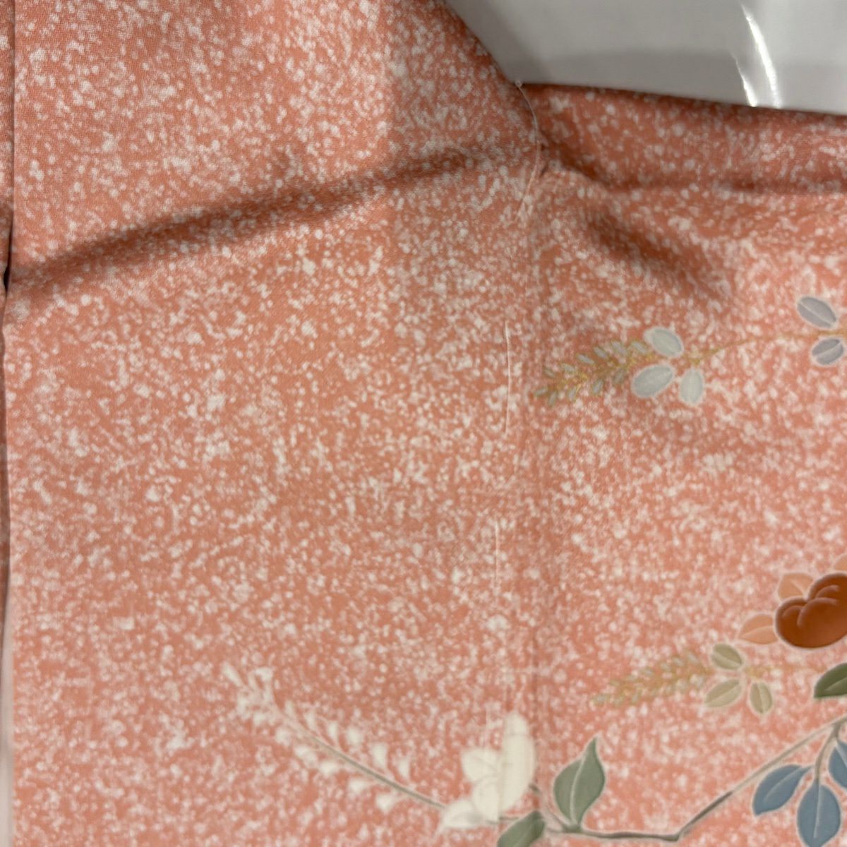 訪問服 身長164cm 袖長68cm L 雙層 大和 橘 萩 金彩裝飾 染分 鮭粉色 純蠶絲 優品級
