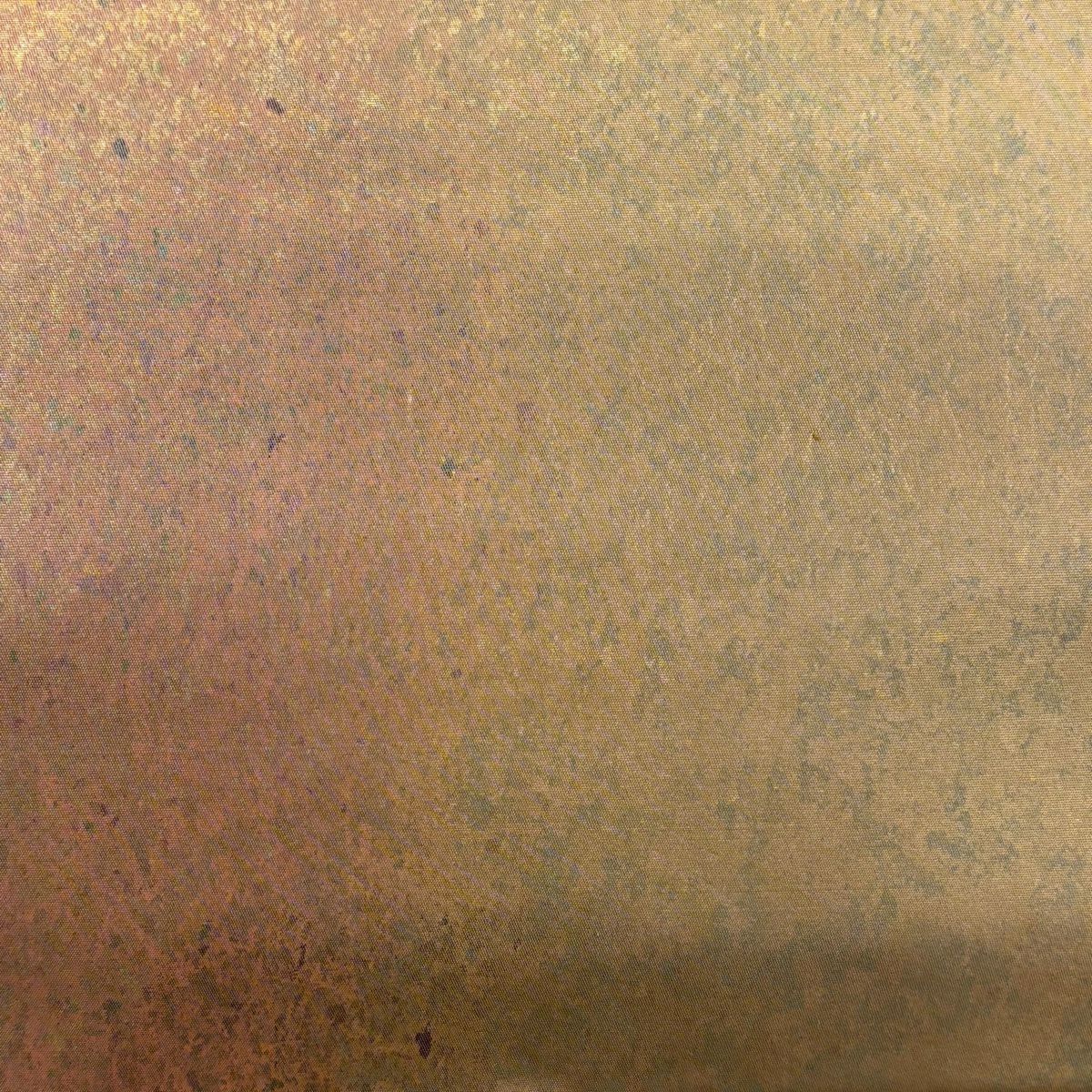 袋帶 秀品級 幾何圖案 金金箔 淺茶 六通 純蠶絲