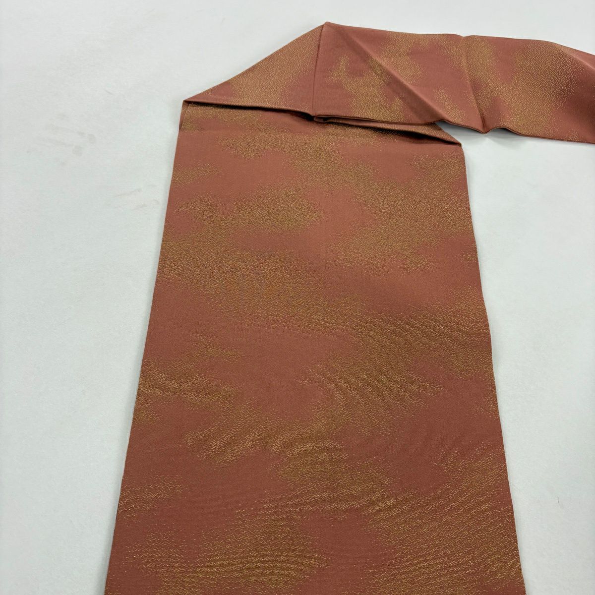 【美品】 名古屋帶 秀品級 雲霞 花丸紋 金銀彩 絞染 粉米色 純蠶絲