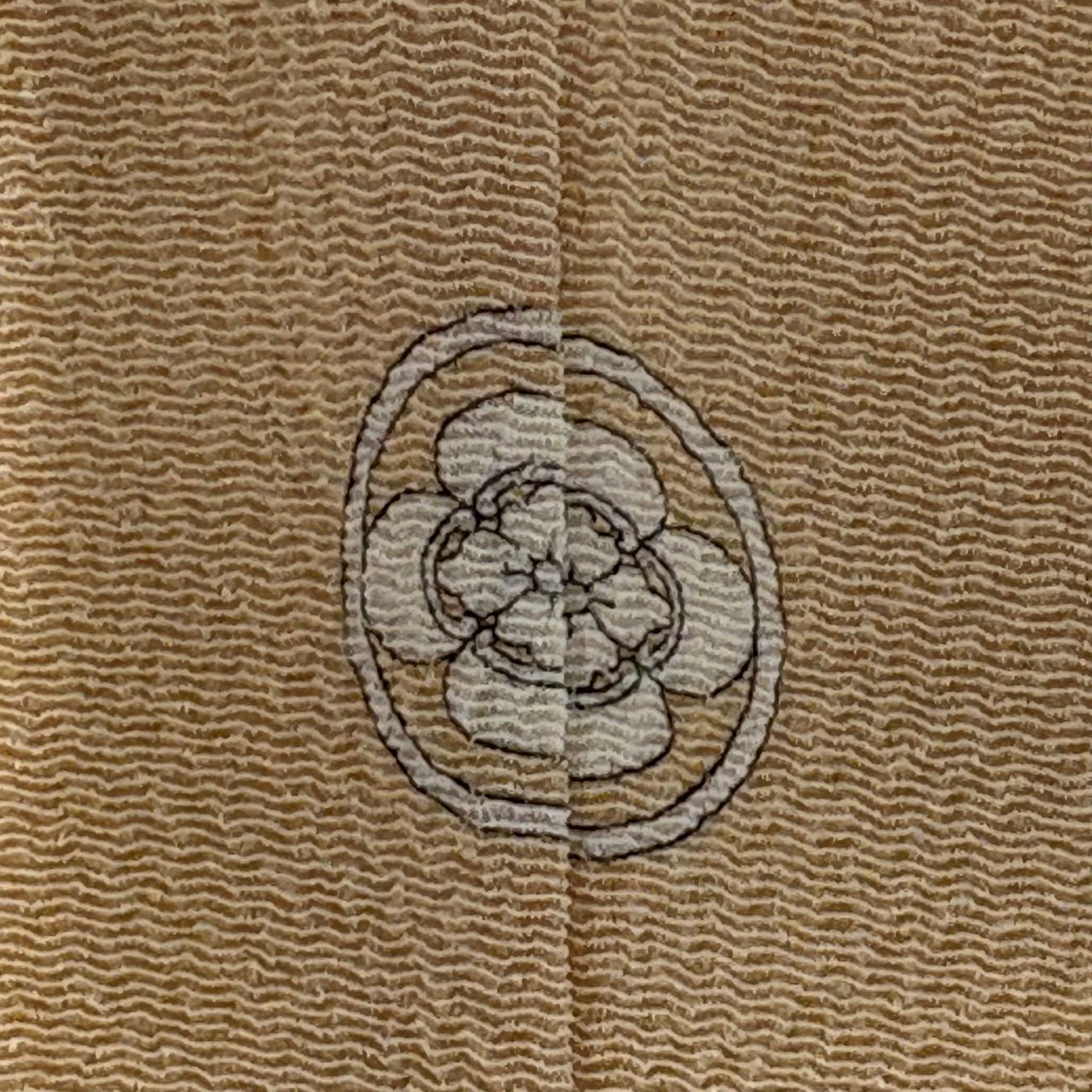 付下 身長155cm 袖長63cm S 雙層 葉與果實 刺繡 金彩裝飾 淺橙色 純蠶絲 優品級 一個紋