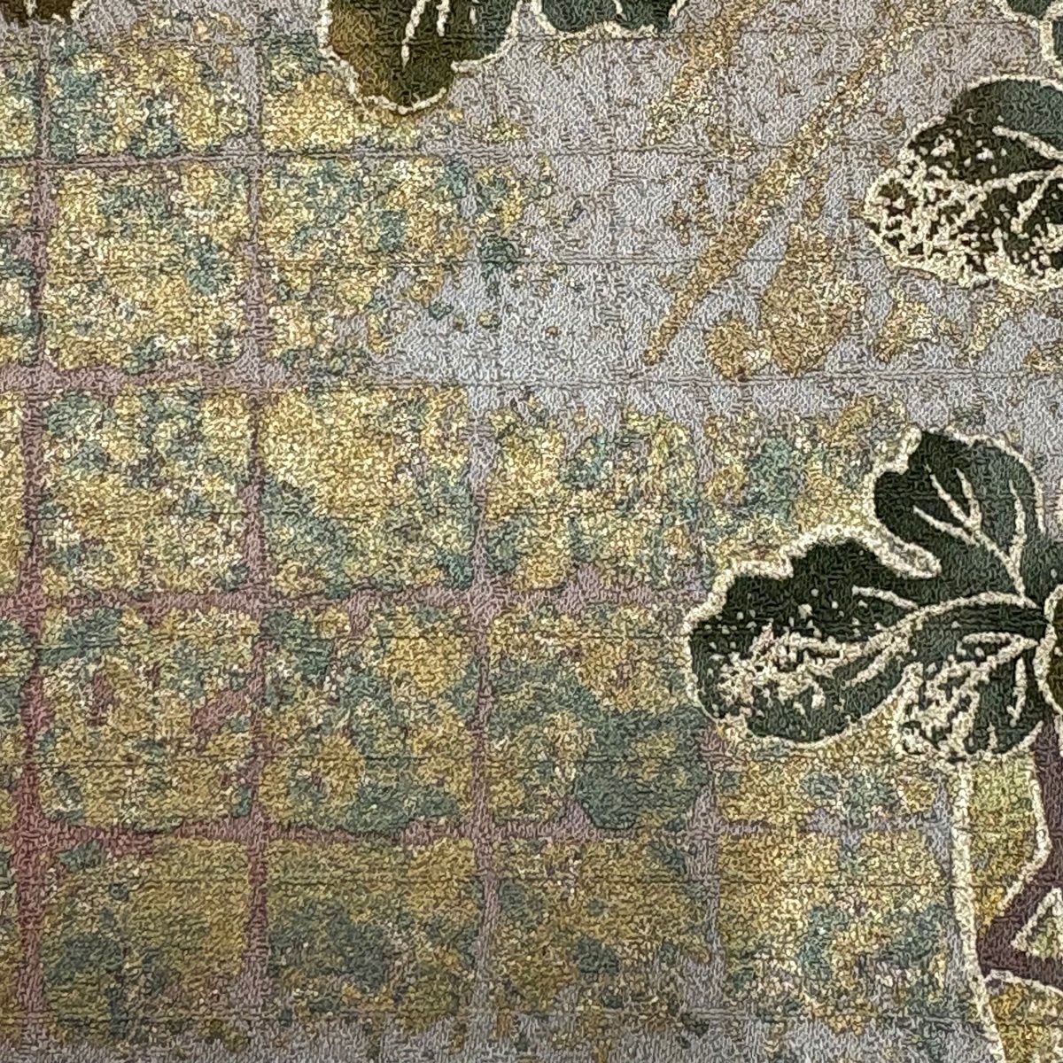 付下 身長168.5cm 袖長66cm M 雙層 花籠 波 金銀彩 漸層 鮭粉色 純蠶絲 優品級