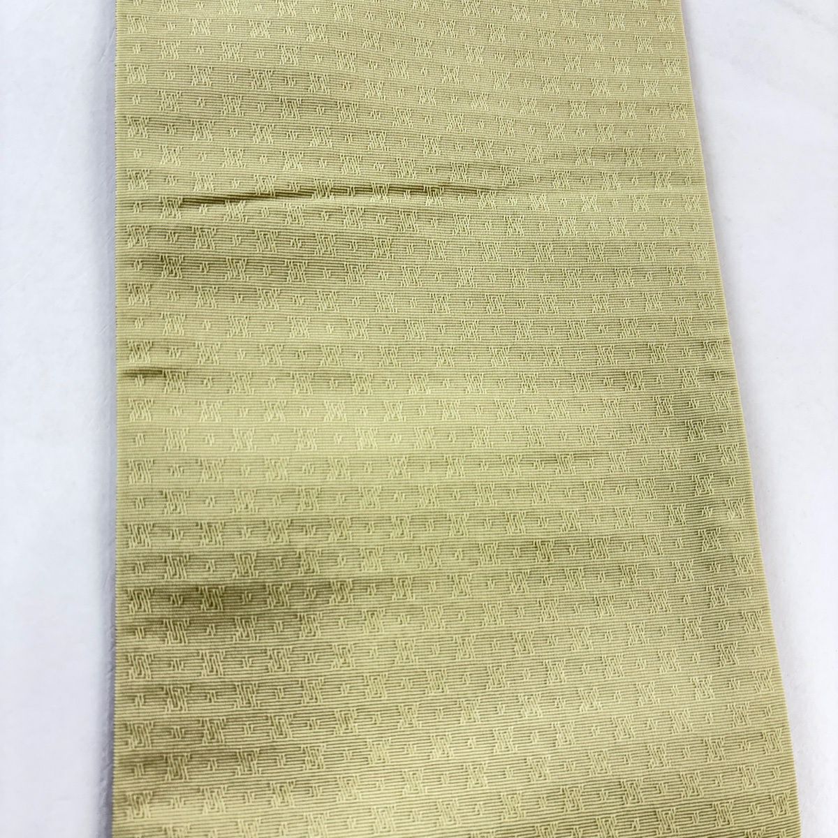 【美品】半幅帶 優品級 幾何學圖案 深紅 化纖