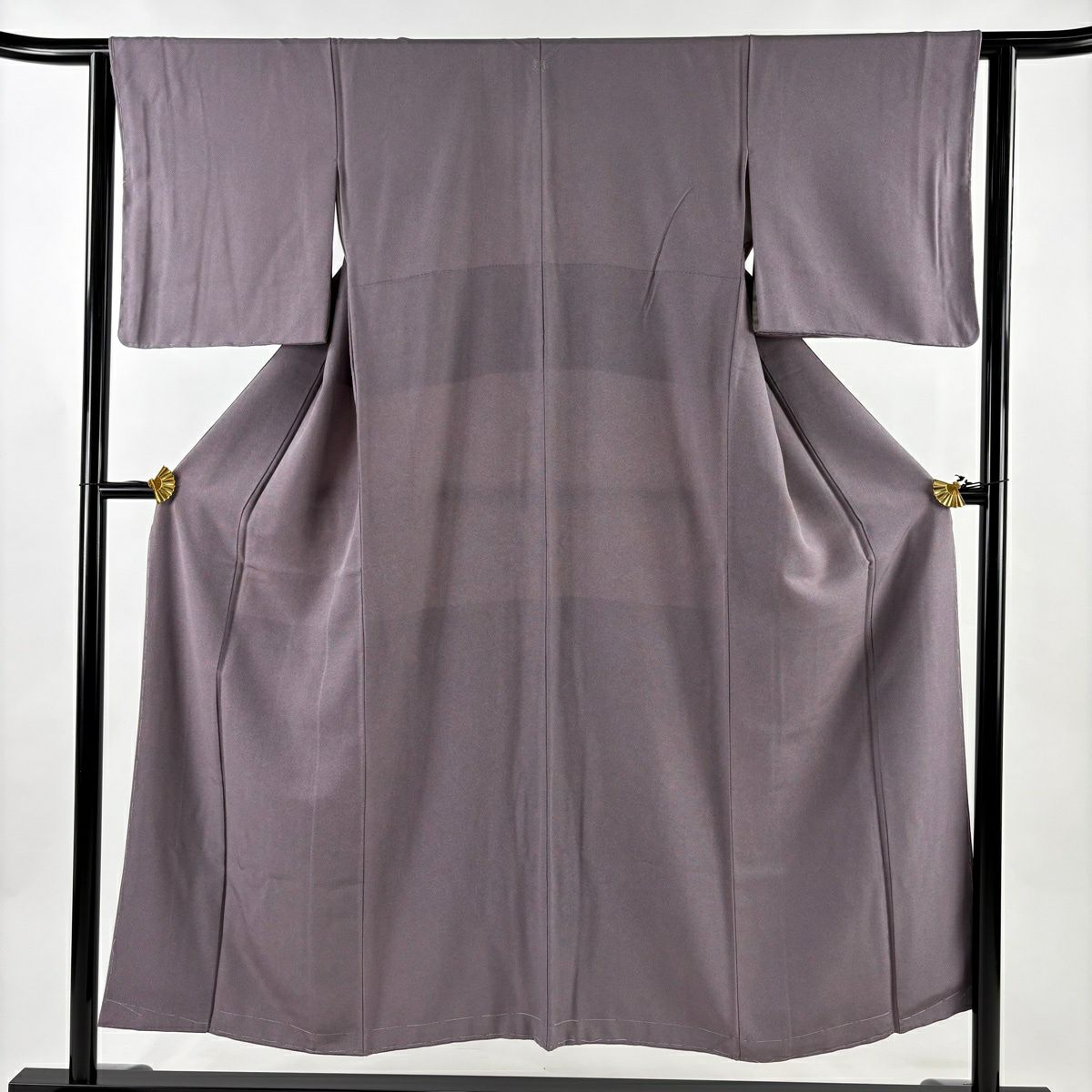 【美品】 江戶小紋 身長151.5cm 袖長62cm S 雙層 鮫花紋 灰紫 純蠶絲 名品級 一つ紋