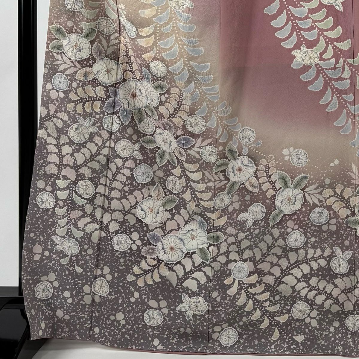 訪問服 身長167.5cm 袖長66.5cm M 雙層 落款有 辻花染 漸層 染分 薄紫 純蠶絲 名品級
