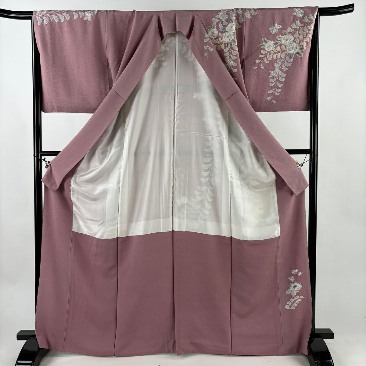 訪問服 身長167.5cm 袖長66.5cm M 雙層 落款有 辻花染 漸層 染分 薄紫 純蠶絲 名品級