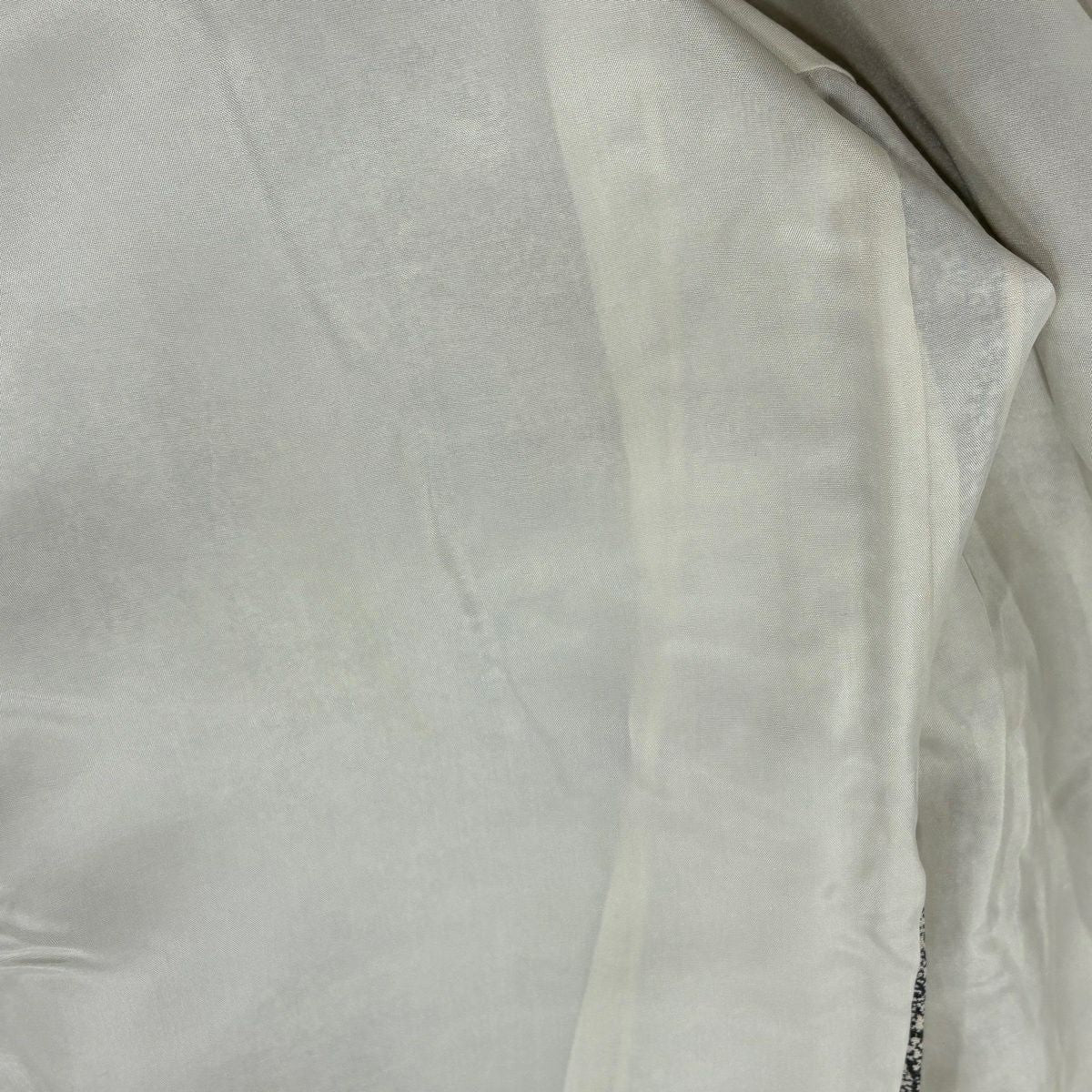訪問服 身長162cm 袖長65.5cm M 雙層 落款あり 樹木 花 黑灰 純蠶絲 名品級