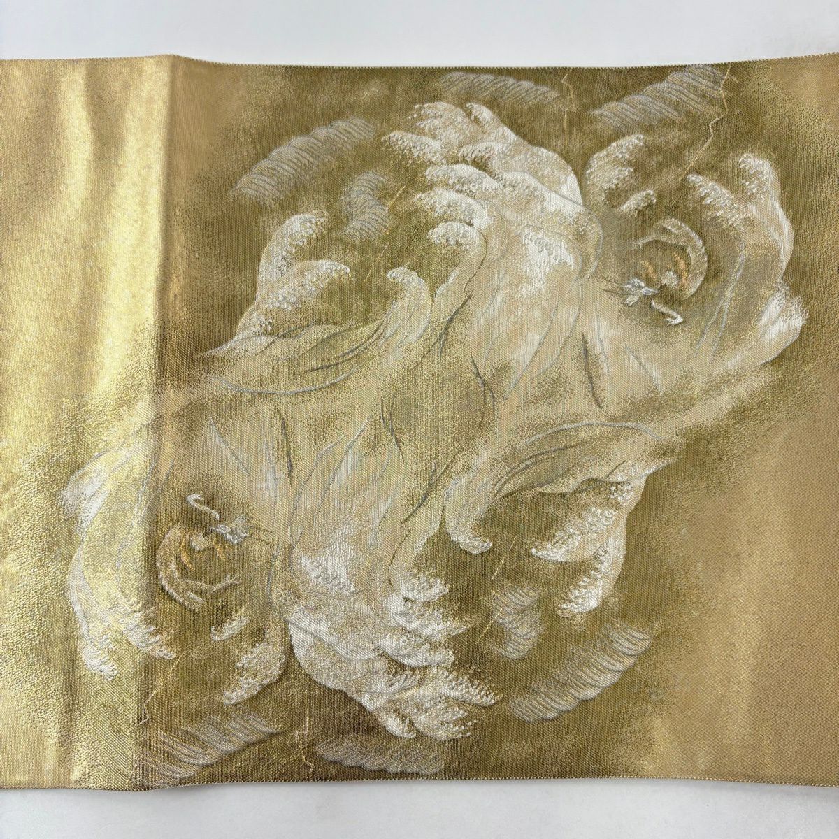 【美品】 袋帶 名品級 横山大觀 富士山 龍 金金箔 金絲 金 お太鼓圖案 純蠶絲