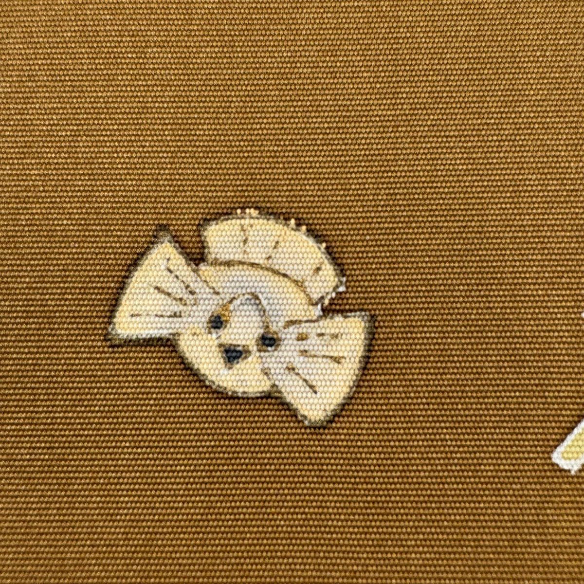 名古屋帶 名品級 兔子 竹子子 刺繡 金彩裝飾 茶 純蠶絲