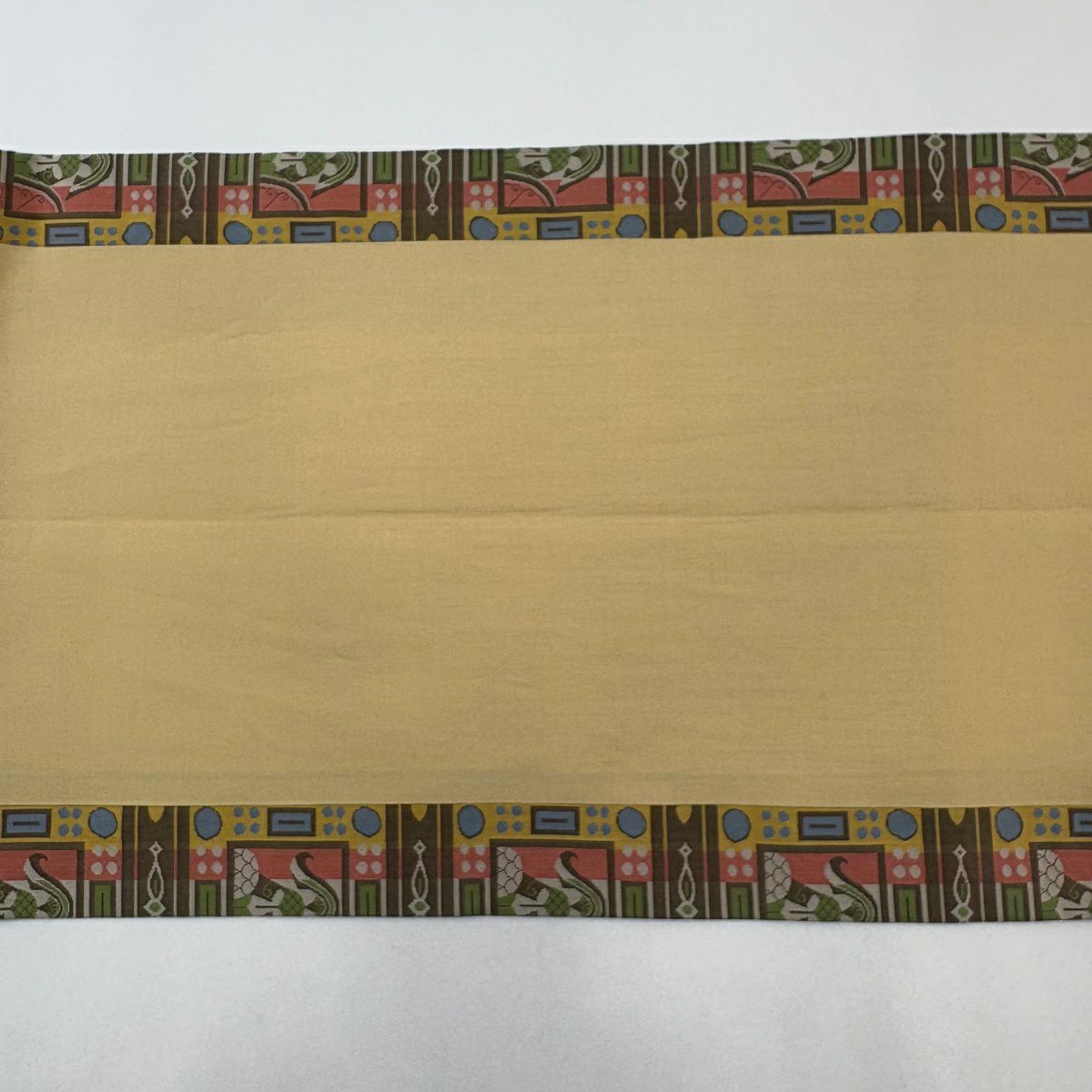 【美品】 開口名古屋帶 名品級 龍村美術織物 格子 幾何學 茶 純蠶絲