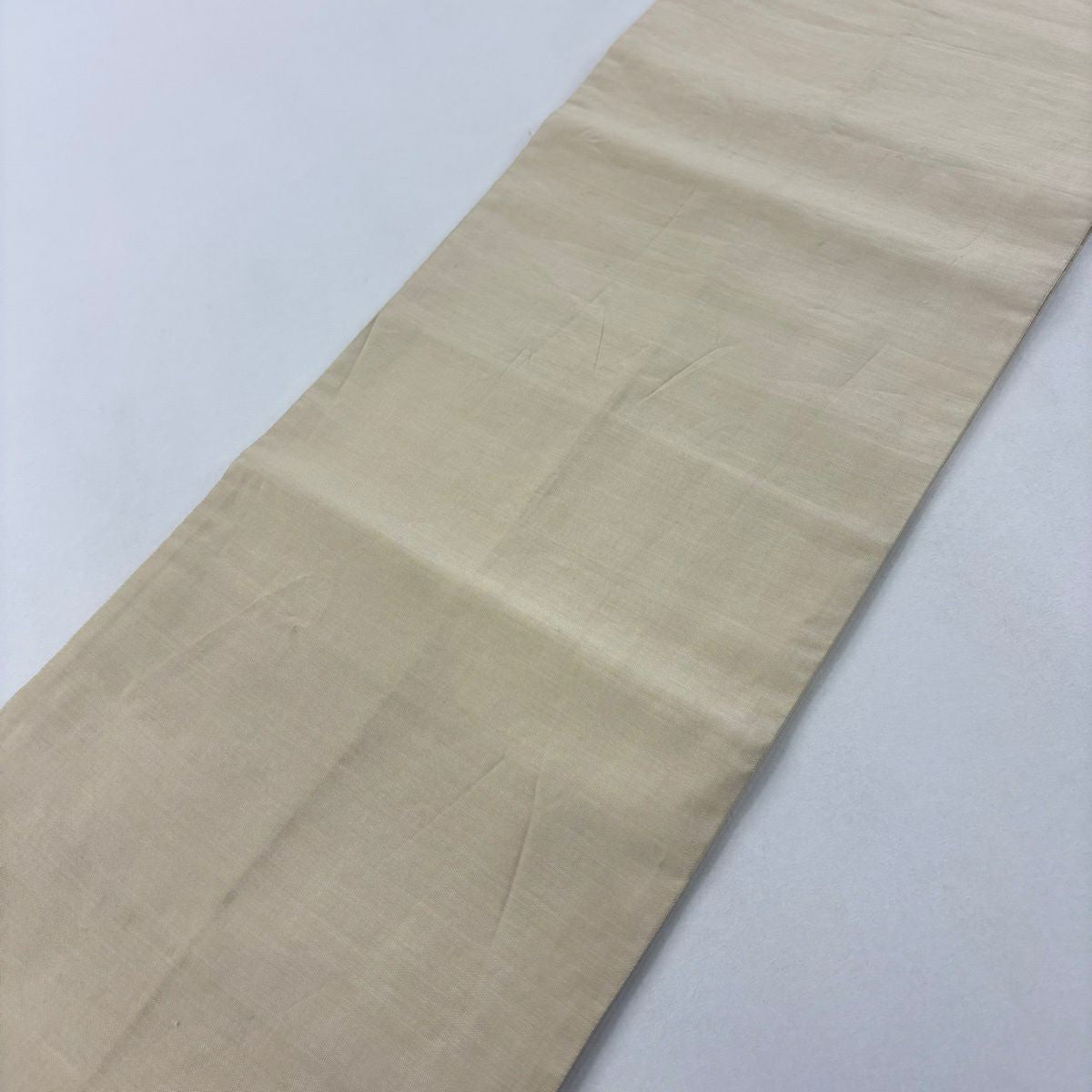 袋帶 名品級 紬織織 文箱 仙鶴 金絲 米色 大鼓圖案 純蠶絲